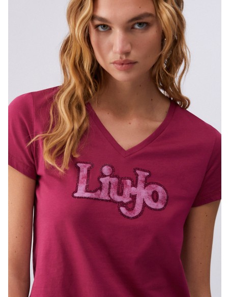 T-shirt com decote em V Liu Jo