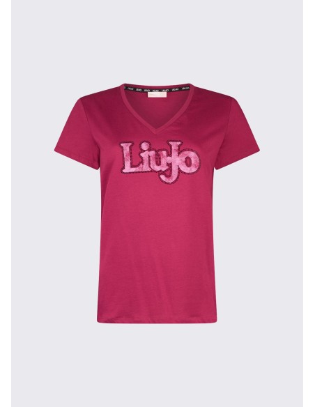 T-shirt com decote em V Liu Jo