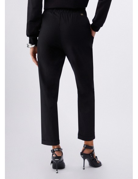 Calças Slim Fit Com Dobra Liu Jo