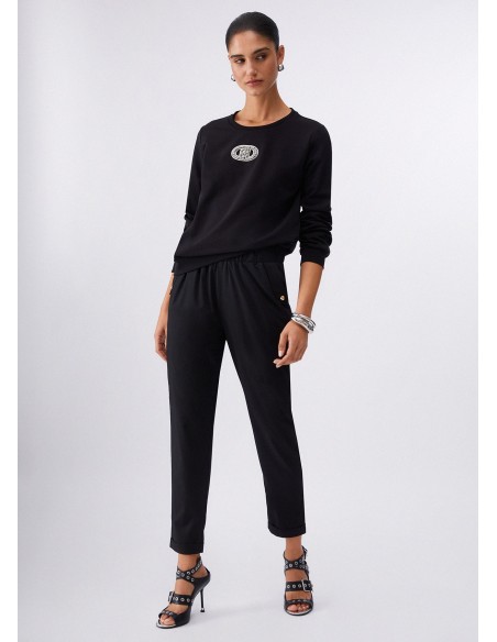 Calças Slim Fit com Barra Virada Liu Jo
