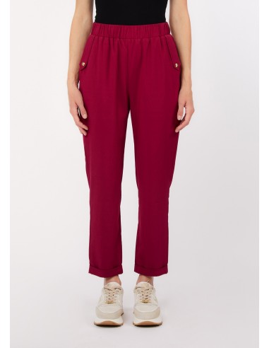 Calças Slim Fit com Dobra Liu Jo