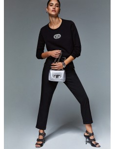 Calças Slim Fit com Barra Virada Liu Jo