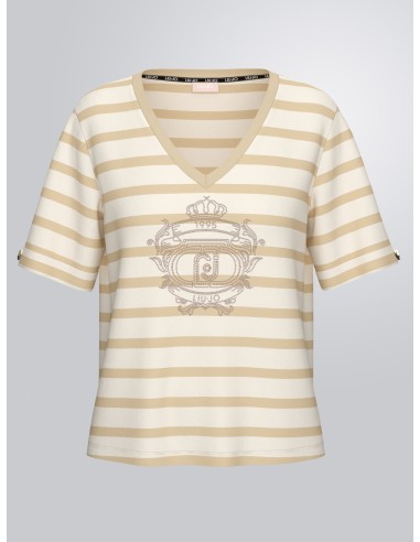 Camisola Com Riscas E Strass Liu Jo