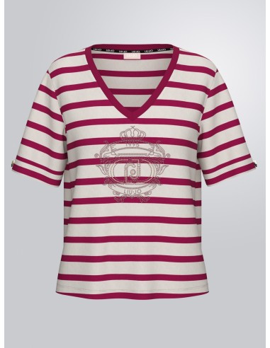 Camisola Com Riscas E Strass Liu Jo