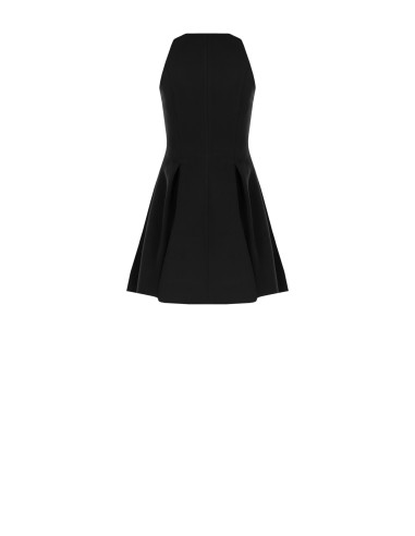 Vestido curto rodado em tecido técnico com fecho de correr com logótipo Rinascimento