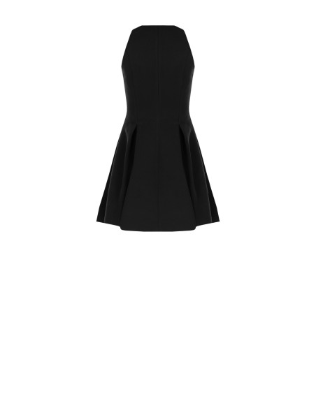 Vestido curto rodado em tecido técnico com fecho de correr com logótipo Rinascimento