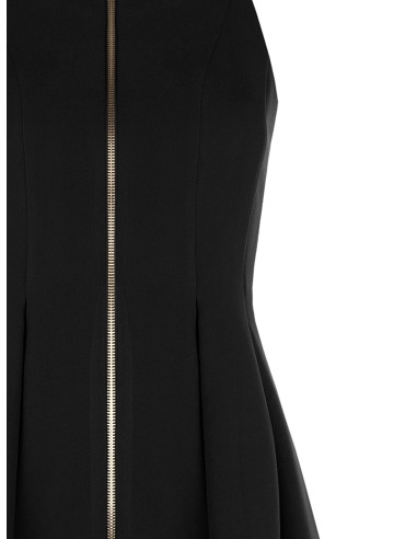 Vestido curto rodado em tecido técnico com fecho de correr e logótipo Rinascimento