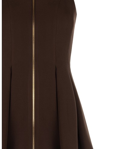 Vestido curto evasê em tecido técnico com fecho de correr com logótipo Rinascimento