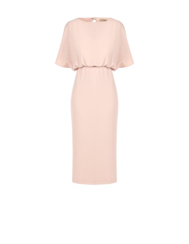 Vestido longo em tecido fluido com mangas morcego Rinascimento