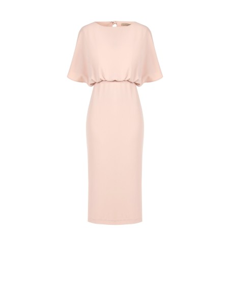 Vestido longo em tecido fluido com mangas morcego Rinascimento