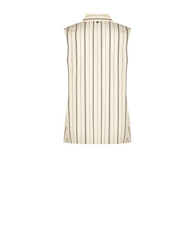 Blusa às riscas em mistura de algodão com laço Rinascimento