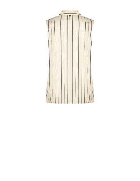 Blusa às riscas em mistura de algodão com laço Rinascimento