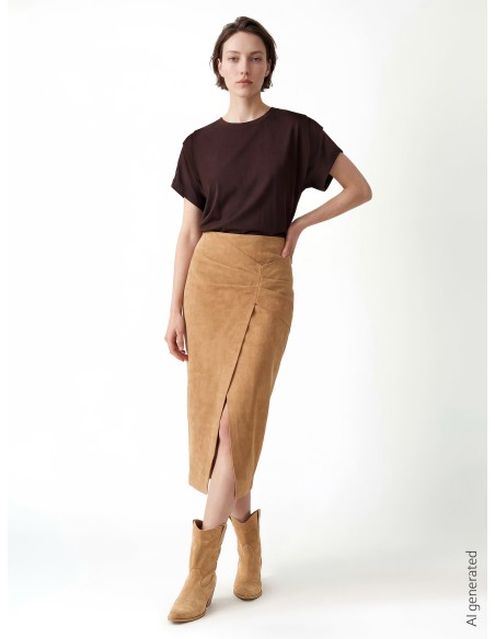 T-shirt ampla e fluida em viscose Rinascimento