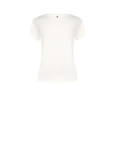 T-shirt regular em algodão com estampado de menina e strass Rinascimento