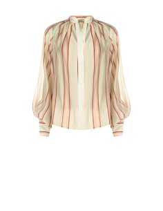 Camisa às riscas em lyocell ultraleve com mangas balão Rinascimento 2