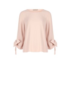 Blusa ampla em tecido fluido com maxi laços nas mangas Rinascimento 2