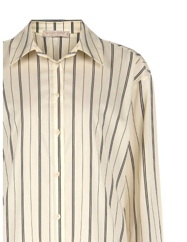 Camisa ampla às riscas em misto de algodão Rinascimento