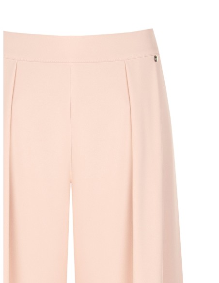 Calças Palazzo Em Tecido Fluido Com Pregas E Elástico Atrás Rinascimento