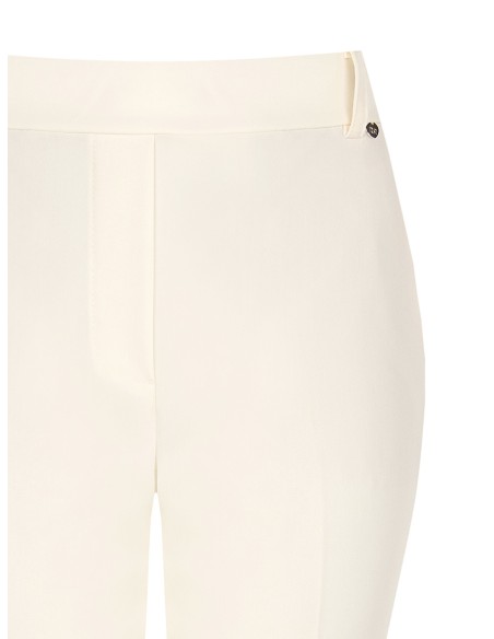 Calças Retas Em Mistura De Viscose Com Elástico Atrás Rinascimento