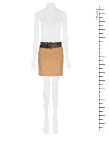 Minissaia em camurça sintética degradé com duplo cinto em pele sintética a condizer Rinascimento