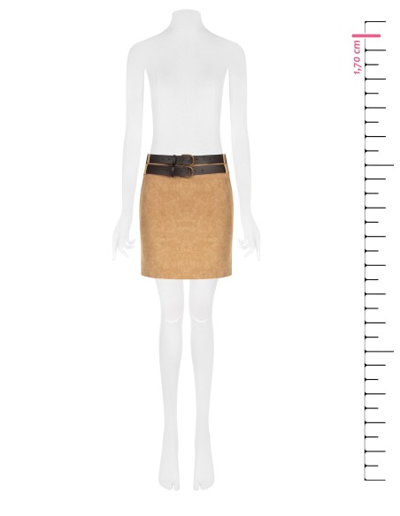 Minissaia em camurça sintética degradé com duplo cinto em pele sintética a condizer Rinascimento