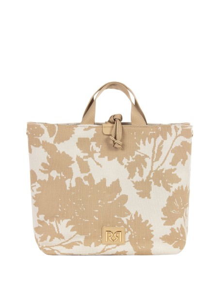 Maxi shopper em tela floral com alça ajustável e removível Rinascimento