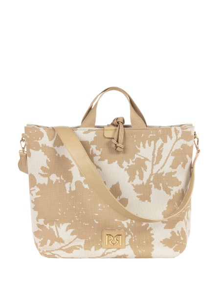 Maxi Shopper em Tela Floral com Alça Ajustável e Removível Rinascimento