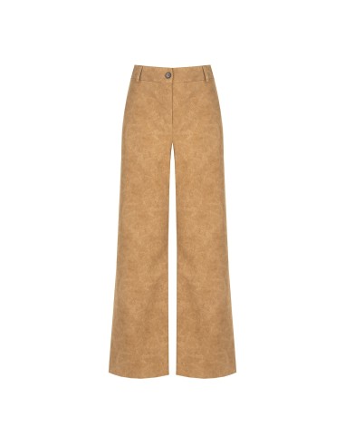 Pantaloni Palazzo In Simil Camoscio Sfumato Con Elastico Dietro Rin...