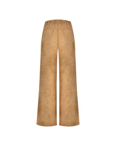 Pantaloni Palazzo In Simil Camoscio Sfumato Con Elastico Dietro Rin...
