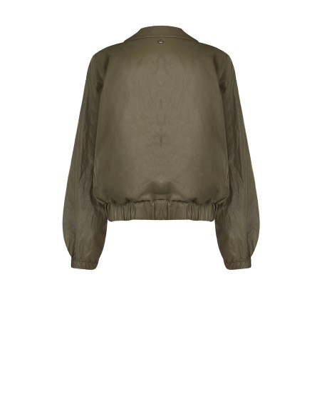 Giubbotto Bomber In Similpelle Effetto Leggermente Stropicciato Rin...