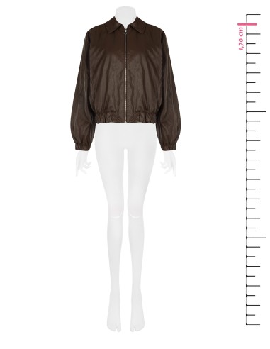 Giubbotto Bomber In Similpelle Effetto Leggermente Stropicciato Rin...