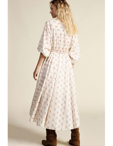 Vestido longo com estampado floral e cinto entrelaçado Dixie