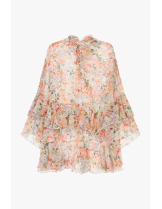 Vestido Curto com Folhos e Estampa Floral Dixie 2