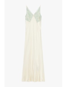 Vestido comprido com inserções em renda e alças finas Dixie