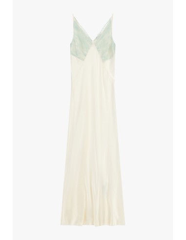 Vestido comprido com inserções em renda e alças finas Dixie