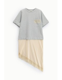 Vestido midi com mangas curtas e bainha assimétrica Dixie 2