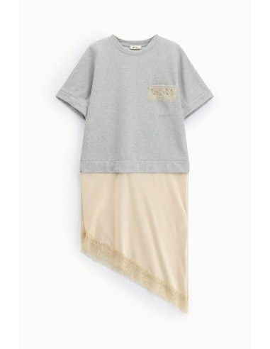 Vestido Midi Com Mangas Curtas E Barra Assimétrica Dixie