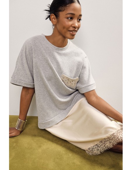 Vestido Midi Com Mangas Curtas E Bainha Assimétrica Dixie