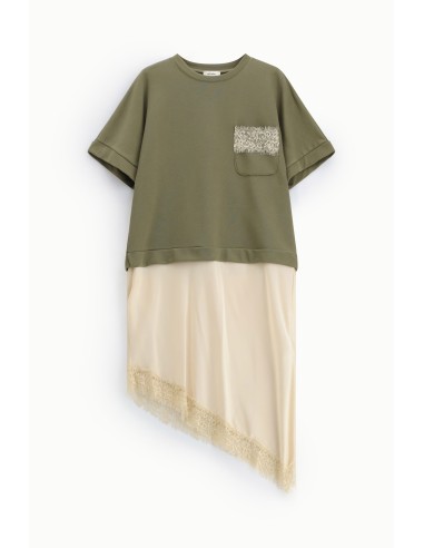 Vestido midi com mangas curtas e bainha assimétrica Dixie