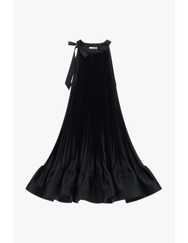 Vestido Curto Plissado com Detalhe de Laço Dixie