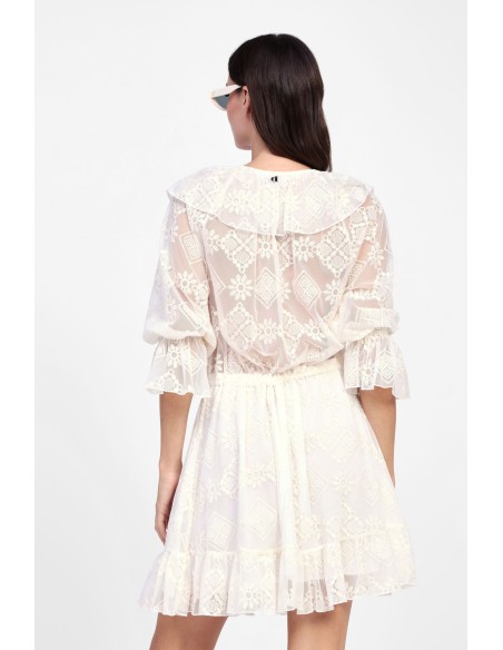 Vestido curto com decote em V Dixie
