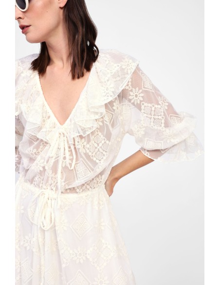 Vestido Curto E Decote Em V Dixie