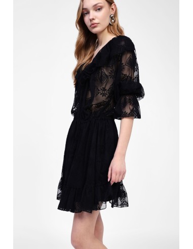 Vestido Curto e Decote em V Dixie