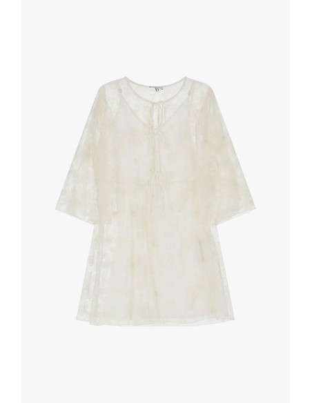 Vestido Curto com Motivo Floral Dixie