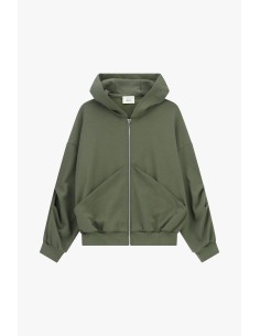 Casaco de felpa com capuz, fecho de correr e bolsos frontais Dixie