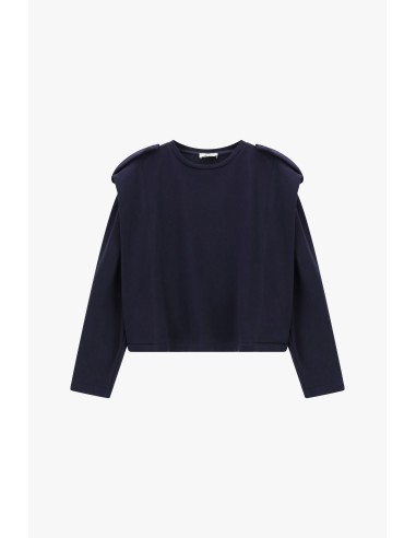 Sweatshirt Gola Redonda Curta Com Ombros Estruturados Dixie