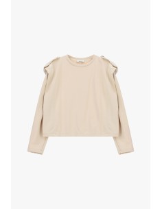 Sweatshirt Gola Redonda Curta com Ombros Estruturados Dixie