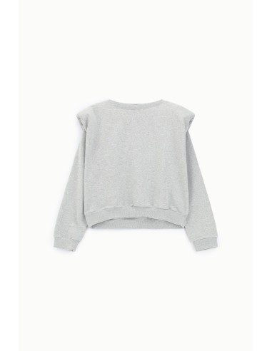 Sweatshirt Gola Redonda Ombros Estruturados Bainha Elástica Dixie