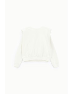 Sweatshirt Gola Redonda Ombros Estruturados Barra Elástica Dixie