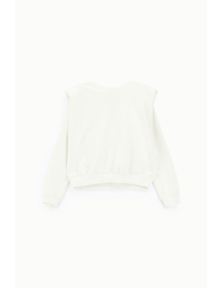 Sweatshirt Gola Redonda Ombros Estruturados Barra Elástica Dixie